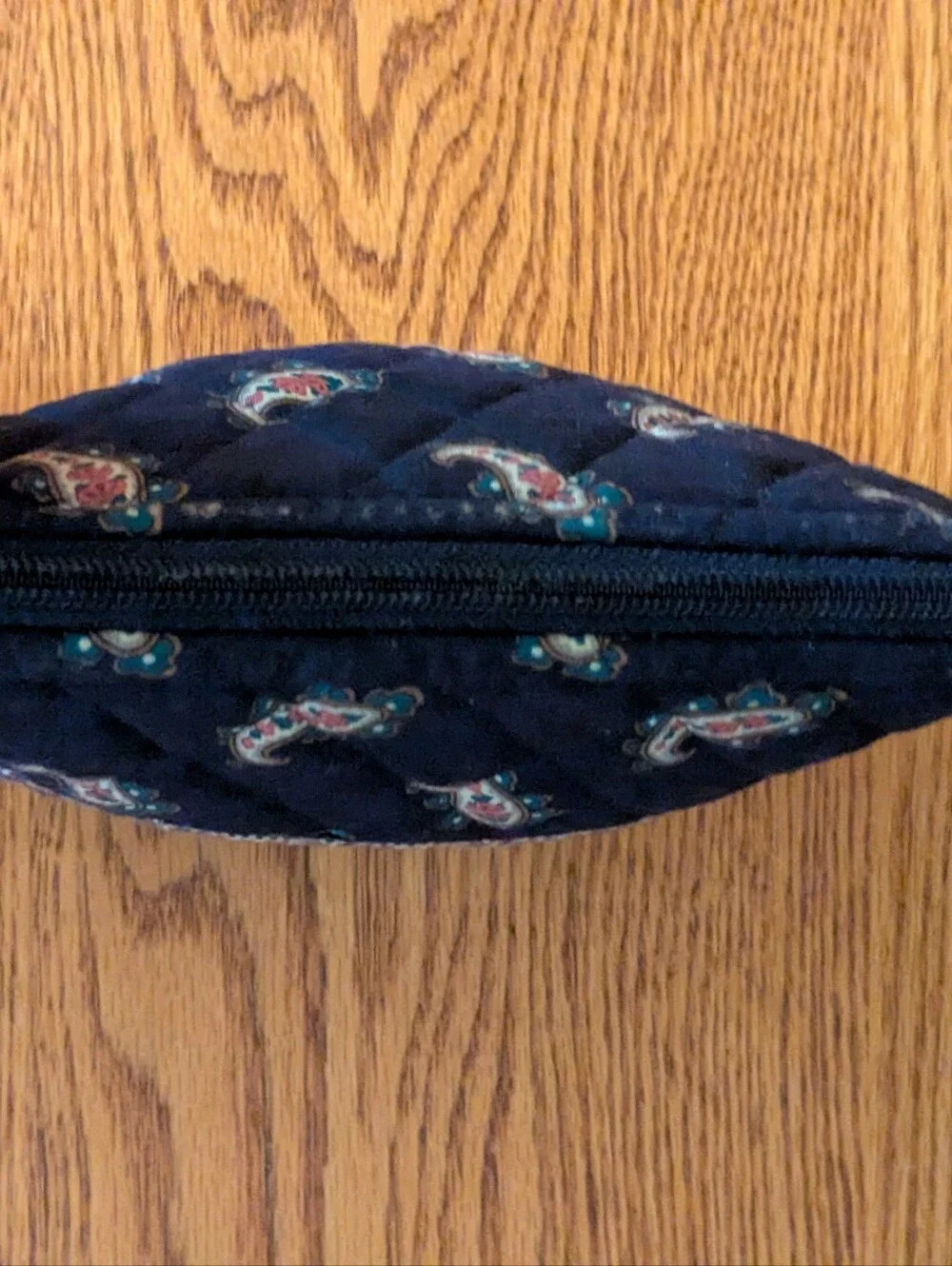 Vera Bradley Retired Navy Paisley Quilted Cosmetic Bag